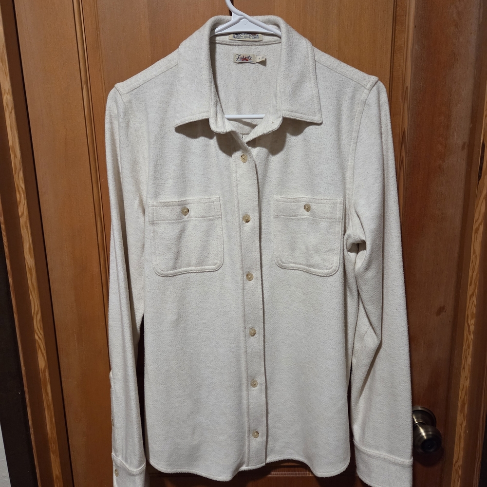 Faherty Womens Oatmeal Heather Shirt Size Medium